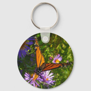 monarch with flwoers keychain