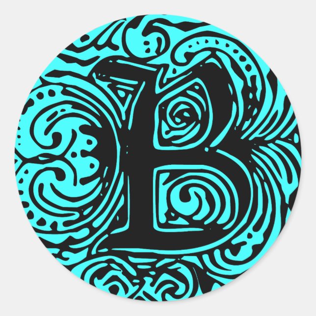 Monarchia Black  "B" Classic Round Sticker (Front)