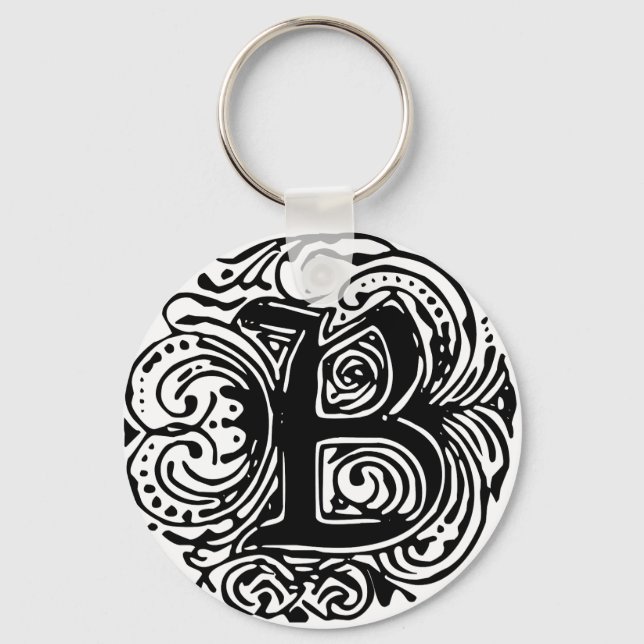 Monarchia Black  "B" Keychain (Front)