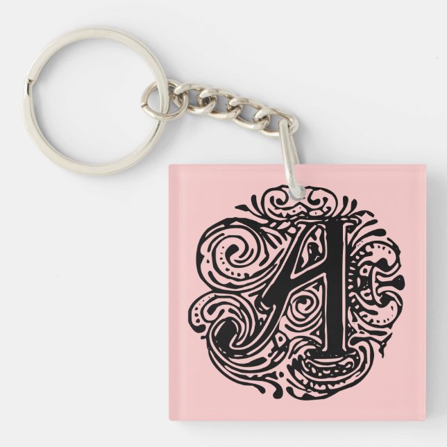 Monarchia Black Letter "A" Keychain (Front)