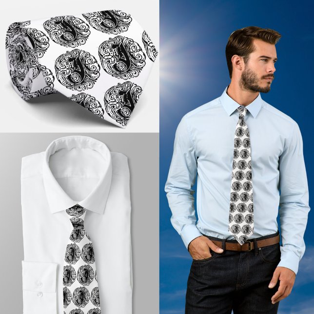 Monarchia "J" Tie (Monarchia Monogram J Tie Necktie Letter Initial J tie)