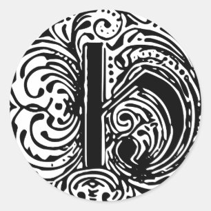 Monarchia Letter "H" Classic Round Sticker