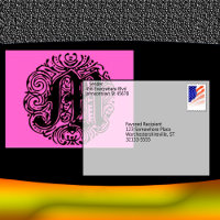 Monarchia "M" Fancy Vintage Font Postcard