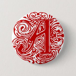 Monarchia Red "A" 2 Inch Round Button
