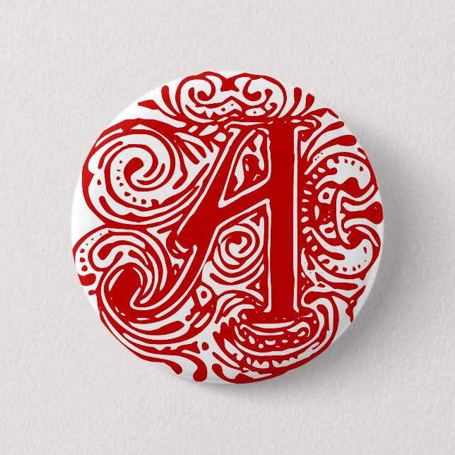 Monarchia Red "A" 2 Inch Round Button (Front)