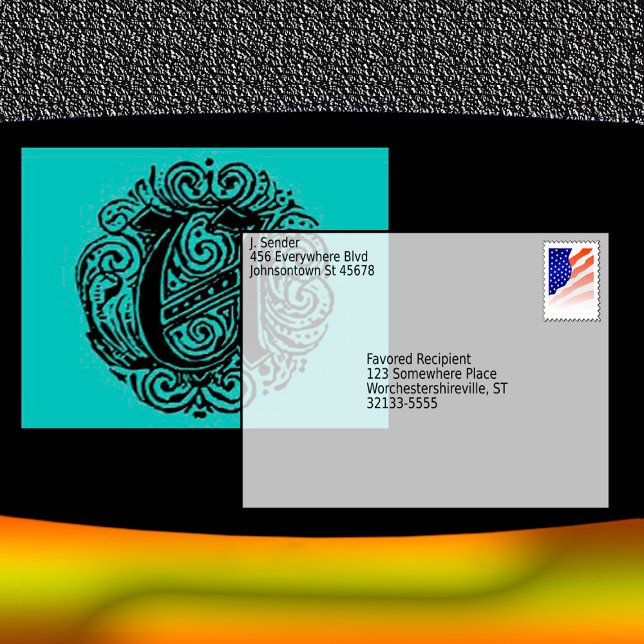 Monarchia Vintage Font "U" Letter Postcard (Creator Uploaded)