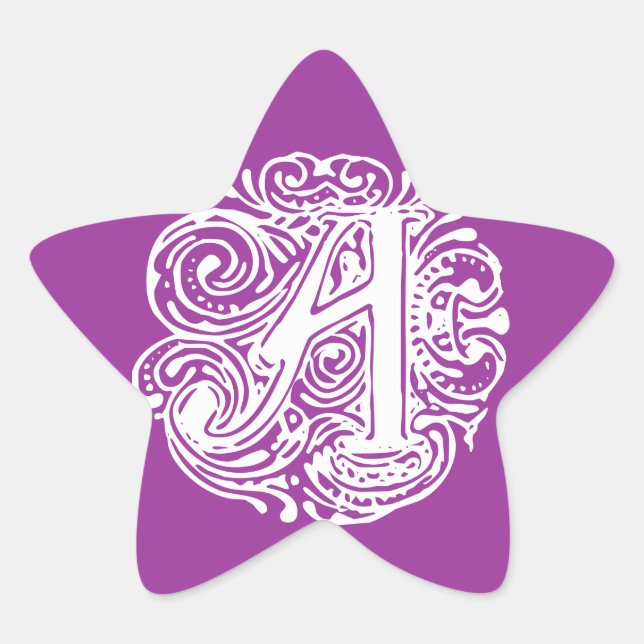 Monarchia White Letter "A" Star Sticker (Front)