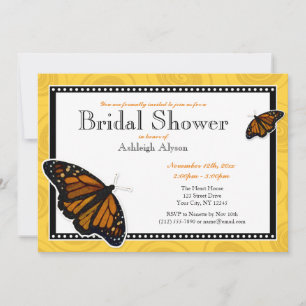 Monarque Papillon jaune Douche nuptiale Invitation