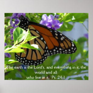 Monarque papillon sur Fleurs avec Poster de Verse 