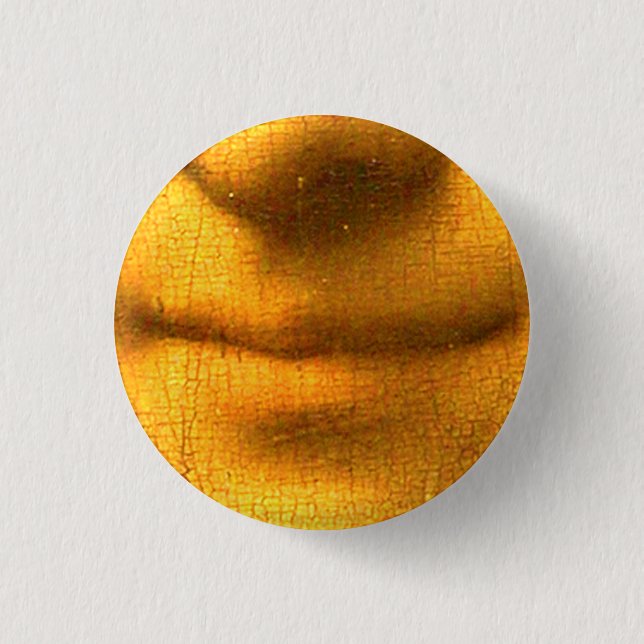 Mona's smile 1 inch round button (Front)