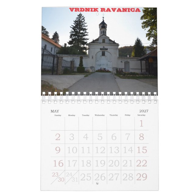 monasteries in Serbia Calendar (May 2027)