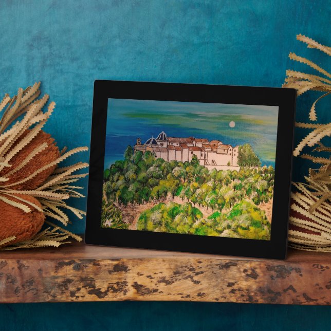 Monasterio de San Miguel Painting by Alfred Fox Plaque (Side)