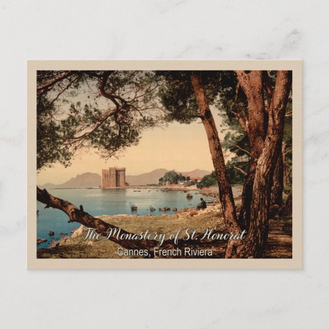 Monastery of St. Honorat Cannes French Riviera Postcard (Front)