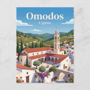 Monastery of the Holy Cross, Omodos, Troodos, Cypr Postcard