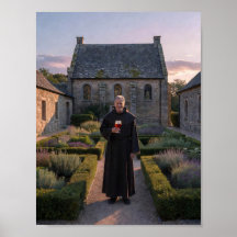 Monastic Garden Twilight Reverie Poster