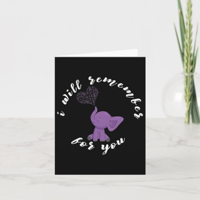 Monat I End Purple Bow Elephant 1  Card (Front)