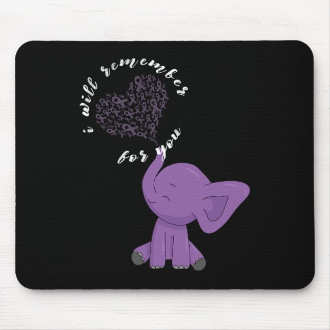 Monat I End Purple Bow Elephant  Mouse Pad (Front)
