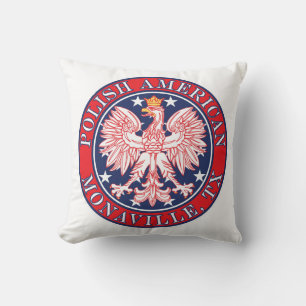 Monaville Texas Polish American Eagle Throw Pillow