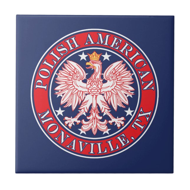 Monaville Texas Polish American Eagle Tile (Front)