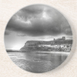 Monchrome Sweeping Storm Over The Abbey Coaster