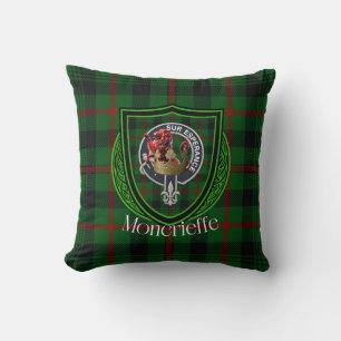 Moncrieffe Scottish Clan Tartan & Crest Throw Pillow