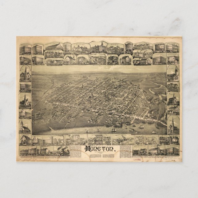 Moncton New Brunswick Canada (1888) Postcard (Front)