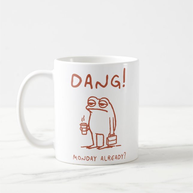 Monday Blues Frog Coffee Mug (Left)