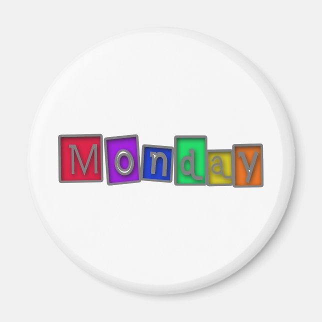 Monday colourful design! magnet (Front)