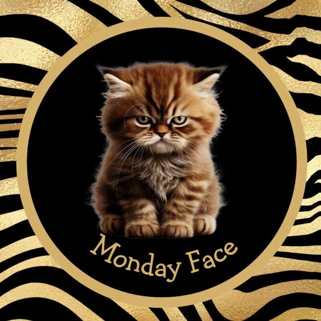 Monday Face Or Your Text Funny Angry Cat Mug (Creator Uploaded)