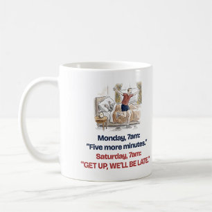 Monday Five More Minutes Saturday Funny Runner Coffee Mug