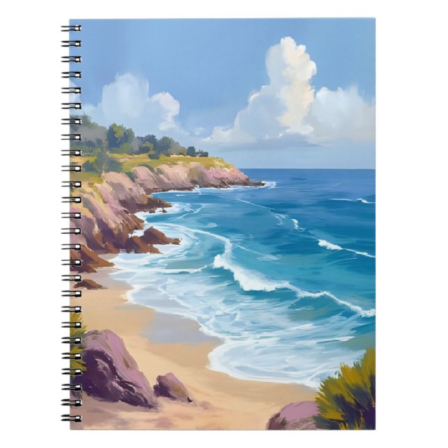 Monday in Malibu | Beach Cliffs CA Travel  Notebook (Front)
