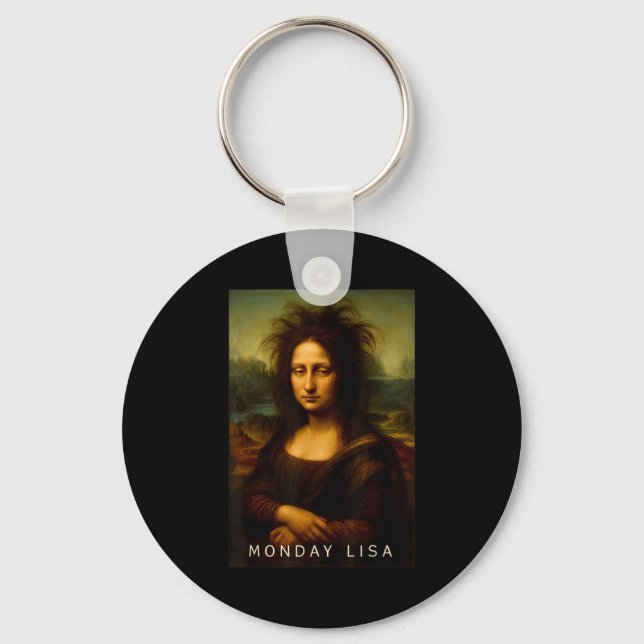 Monday Lisa Disheveled Clic Art Parody Week Start  Keychain (Front)