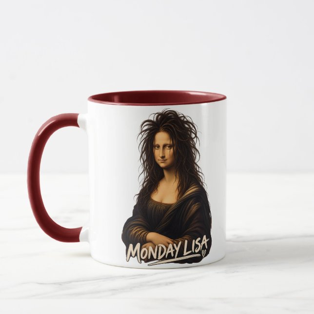 Monday Lisa Funny Renaissance Art Mug (Left)