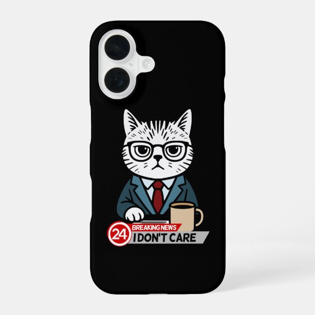 Monday Mood Funny Cat Meme iPhone 16 Case (Back)