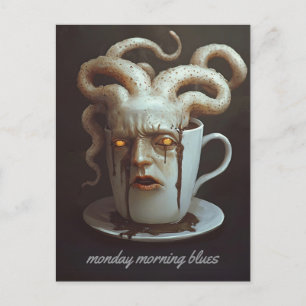 Monday morning blues caffeine level warning 4 postcard