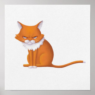 Monday Morning Cat Face Poster