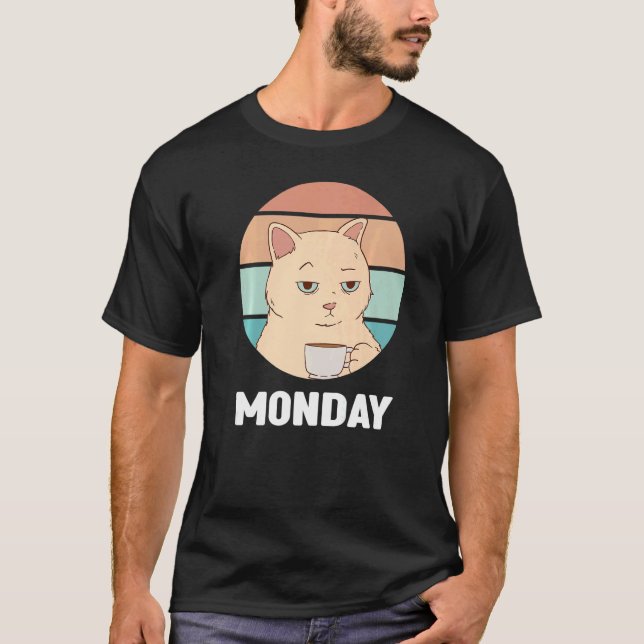 Monday Outfit  Cute Cat I hate Mondays T-Shirt (Front)