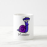 Monday Sad Snail Coffee Mug<br><div class="desc">Monday Sad Snail coffee cup</div>