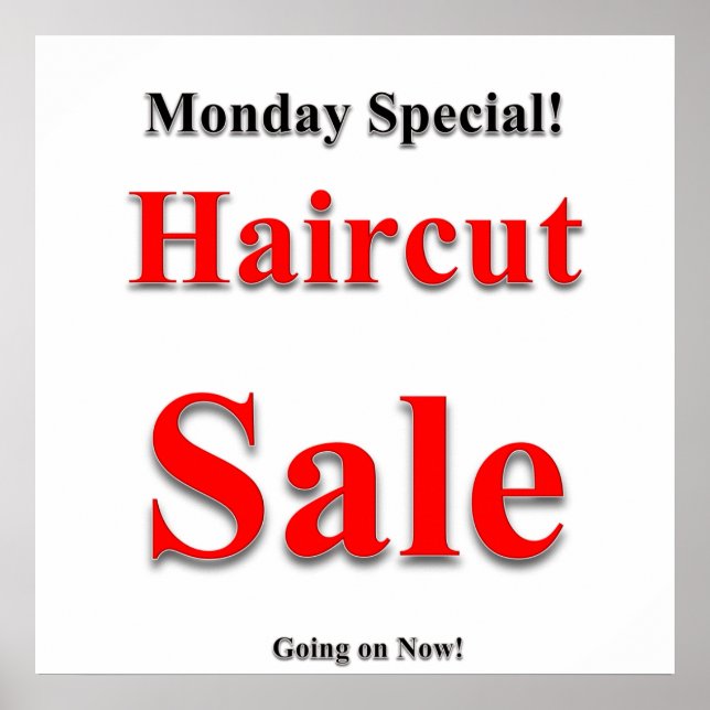 Monday Special Haircut Sale Poster Matte (Front)
