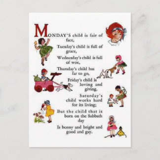 Monday's Child Postcard