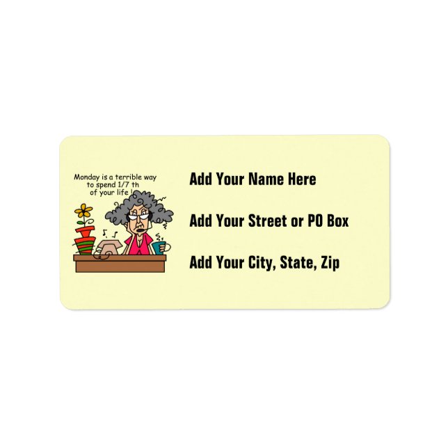 Mondays Humour Label (Front)