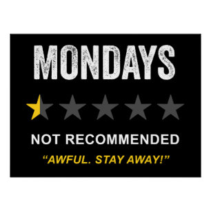 Mondays – Not Recommended: Funny Clean Humour  Poster