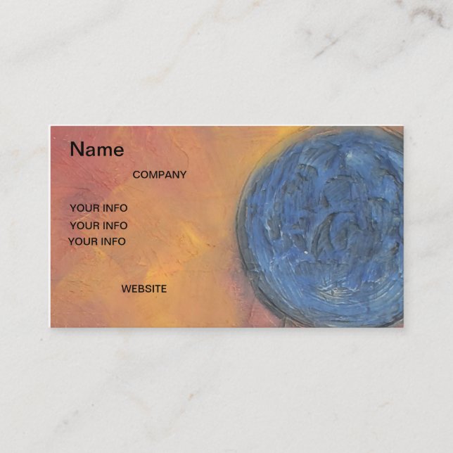 Monde bleu de carte de visite d'or (Devant)