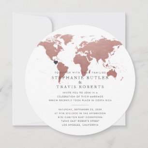 Monde Carte Elopement À Accueil Réception Invitati