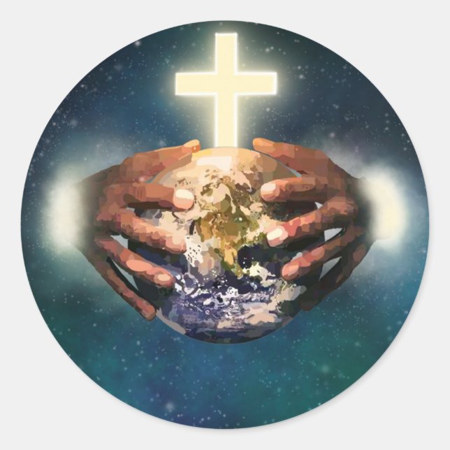 Monde entier dans les mains autocollant (Devant)