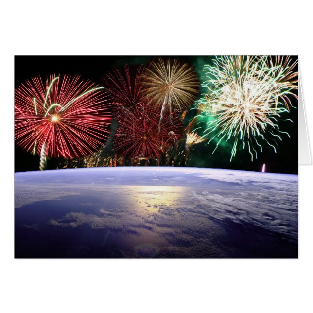Monde et feux d'artifice (Devant horizontal)