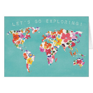 Monde floral lumineux Teal