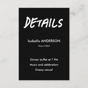 Mondern Black and White Graduation  Enclosure Card