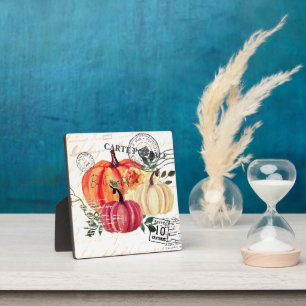 Mondern vintage Watercolor pumpkins Plaque