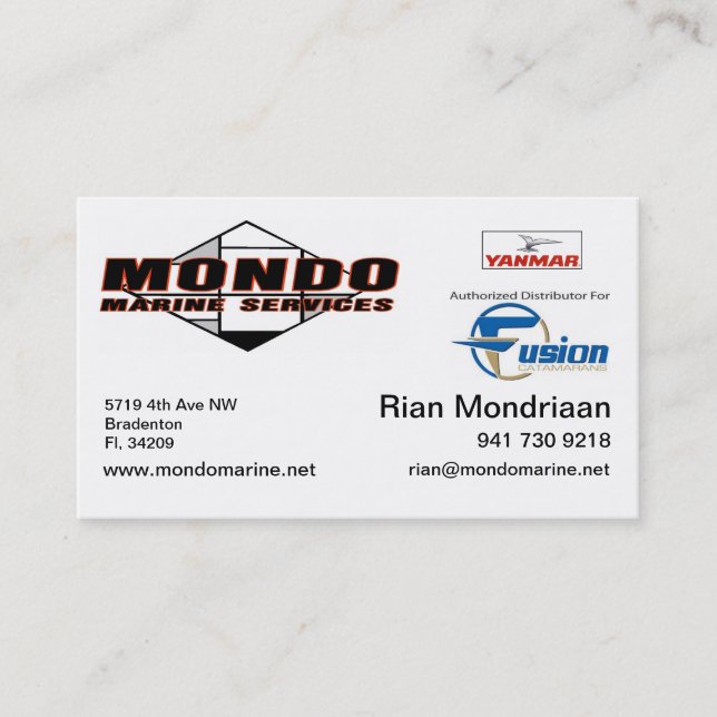 mondo updated car - rian business card (Front)